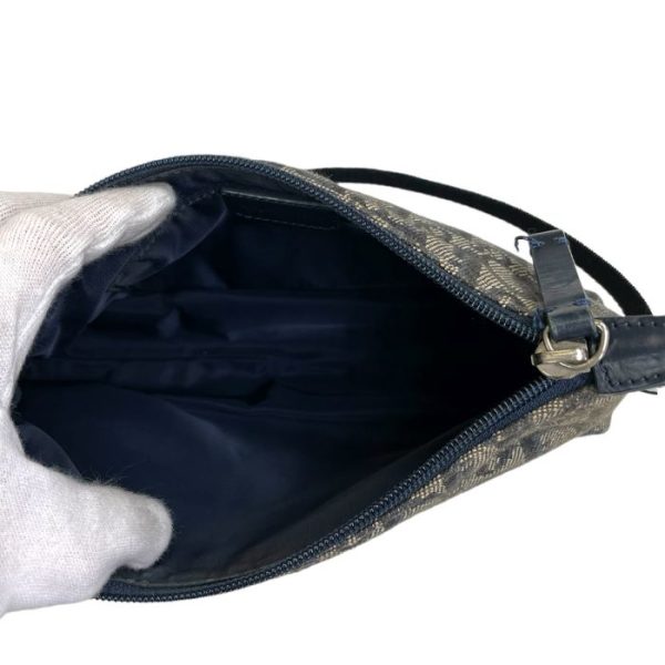 504 9 Christian Dior Trotter Leather Shoulder Bag Navy