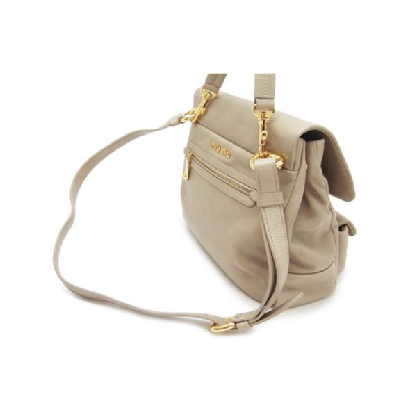 506310 2 MIUMIU 2WAY Shoulder Bag Creme