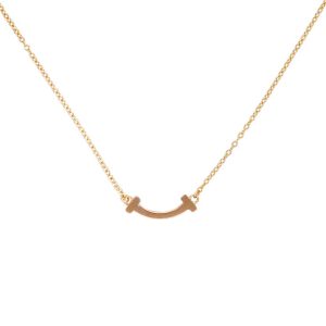 51170 1 Tiffany Co Smile Mini Necklace Gold