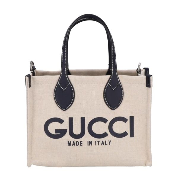 51568 1 Gucci Print 2way Mini Tote Bag Beige