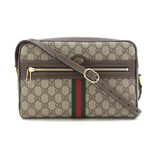 517080 96i3b 8745 01 Gucci Ophidia GG Supreme Canvas Beige Ebony Shoulder Bag