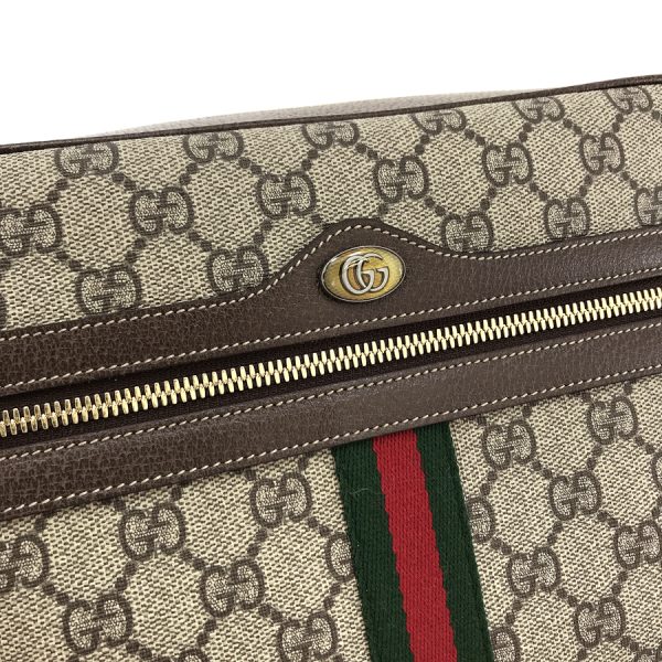 517080 96i3b 8745 06 Gucci Ophidia GG Supreme Canvas Beige Ebony Shoulder Bag