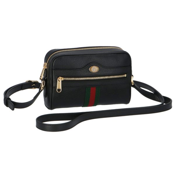 517350dj2dg1060 Gucci Ophidia Leather Mini Shoulder Bag Black