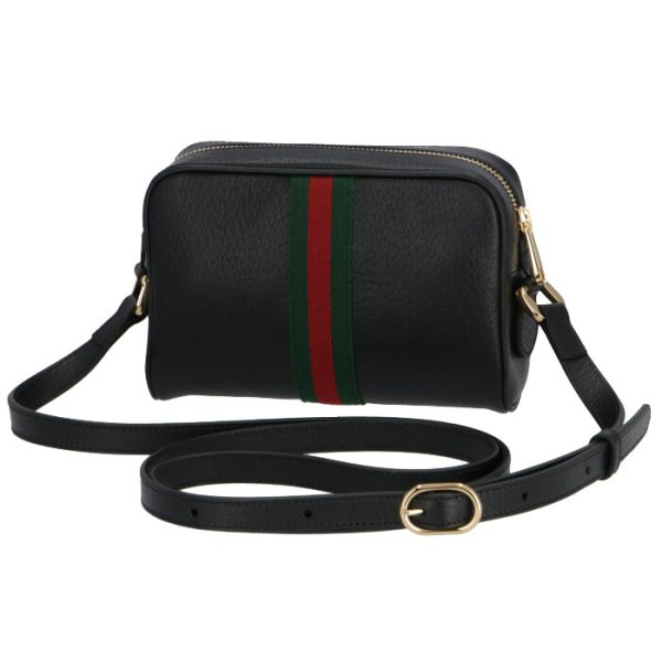 517350dj2dg1060 2 Gucci Ophidia Leather Mini Shoulder Bag Black