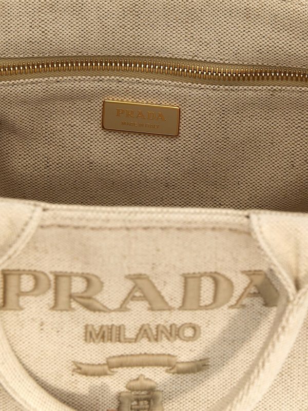 51d6ecad7f0f68f ju 4 PRADA Giardiniera Handbag Leather Beige