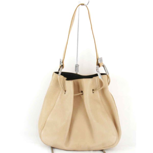 5204240408677t 1 Gucci Leather Shoulder Bag Beige