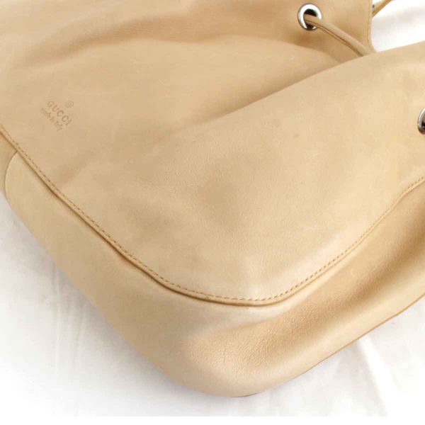 5204240408677t 3 Gucci Leather Shoulder Bag Beige