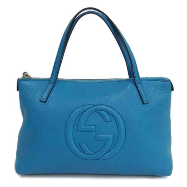 52220 1 Gucci Soho Leather Handbag Turquoise