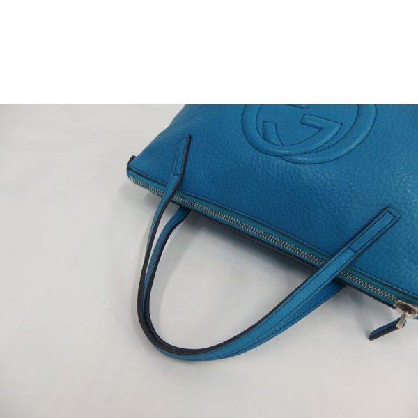 52220 3 Gucci Soho Leather Handbag Turquoise