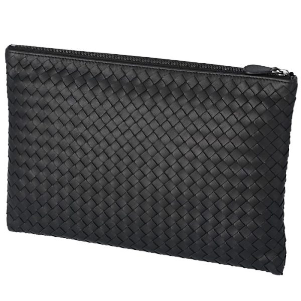 522430v001n1000 2 Bottega Veneta Clutch Large Intrecciato Nappa Leather Document Case Black