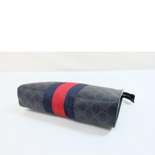 52296 3 Gucci Web Stripe Clutch Bag AB Rank Black