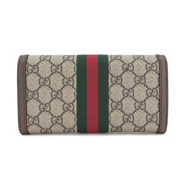 523153 96iwg 8745 02 Gucci Ophidia Web GG Supreme Canvas Beige Ebony Wallet