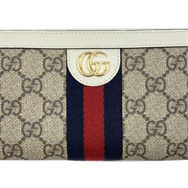 523154 96iwg 9794 05 Gucci Ophidia Web Stripe GG Supreme Beige Ebony Wallet