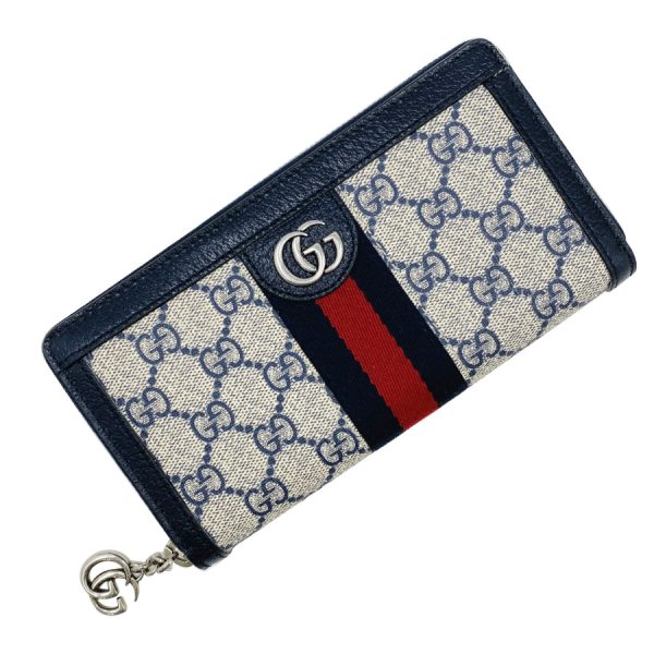 523154 96iwn 4076 05 Gucci Ophidia GG Supreme Canvas Beige Red Blue Wallet