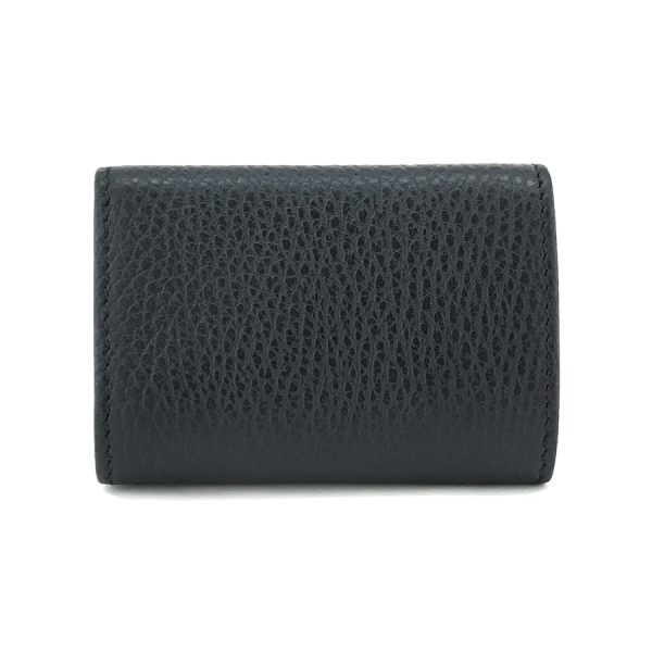 523277 cao0g 1000 02 Gucci Petite Marmont Leather Wallet Tri Fold Mini Compact Black