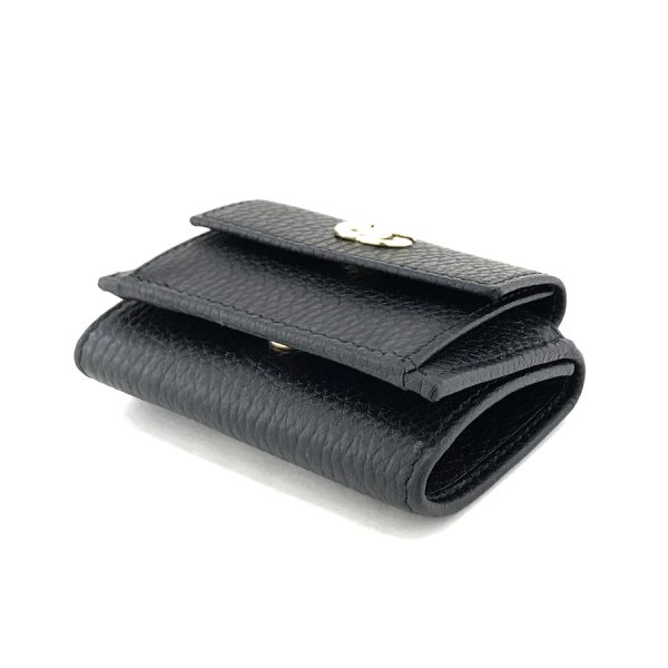 523277 cao0g 1000 03 Gucci Petite Marmont Leather Wallet Tri Fold Mini Compact Black