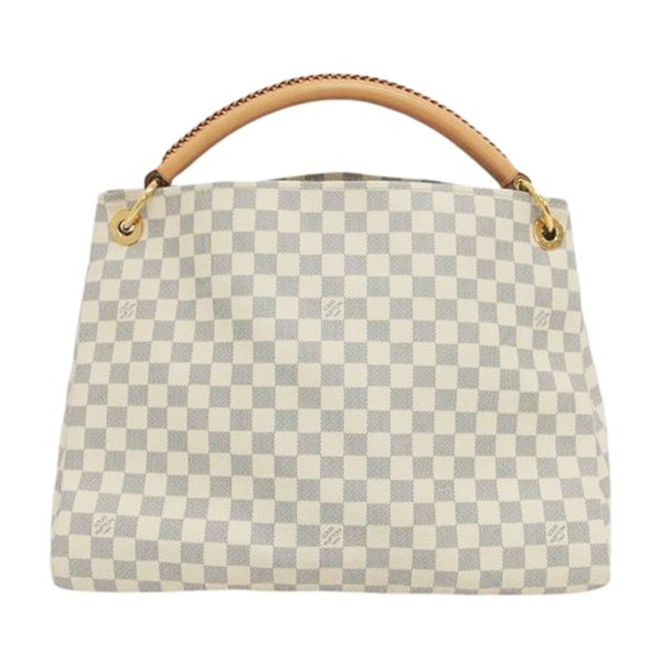 52368 1 Louis Vuitton Artsy Mm Damier Azur Handbag White