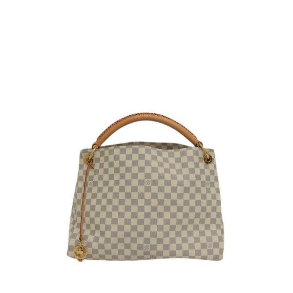 52368 2 Louis Vuitton Artsy Mm Damier Azur Handbag White