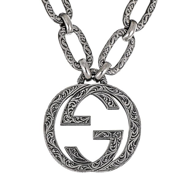 524890 j8400 0811 01 Gucci Interlocking G Necklace Silver