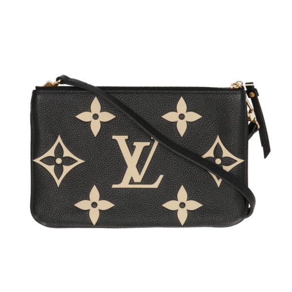 52938 1 Louis Vuitton Pochette Double Zip Monogram Empreinte Black