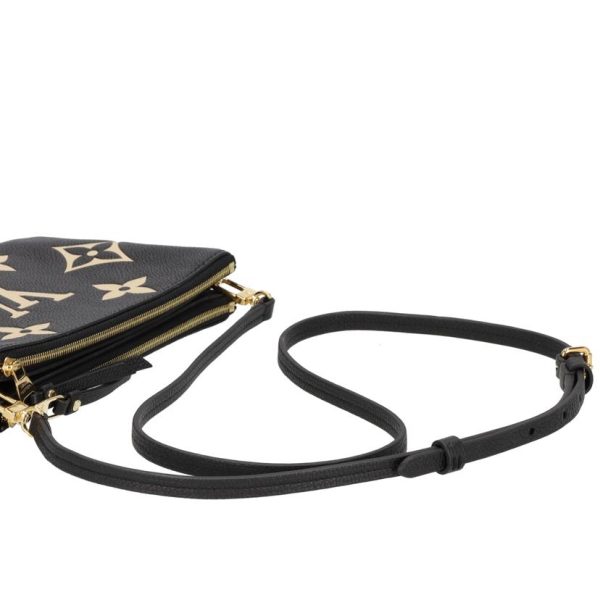 52938 3 Louis Vuitton Pochette Double Zip Monogram Empreinte Black