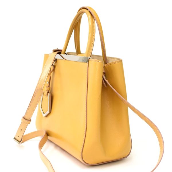 5300021884100140 2 Fendi Petit Toujour Patent Leather Handbag Yellow Beige