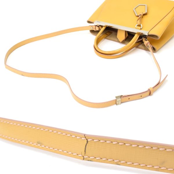 5300021884100140 6 Fendi Petit Toujour Patent Leather Handbag Yellow Beige