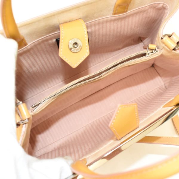 5300021884100140 7 Fendi Petit Toujour Patent Leather Handbag Yellow Beige