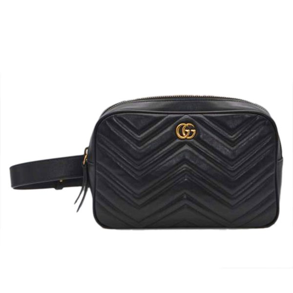 53140 1 GUCCI Marmont Waist Body Bag Noir Black