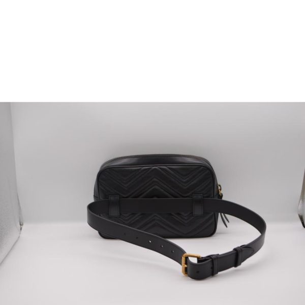 53140 2 GUCCI Marmont Waist Body Bag Noir Black