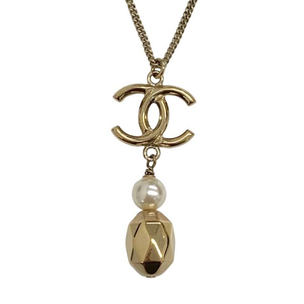 5331 1 Chanel Coco Mark Pearl Choker Pendant Gold