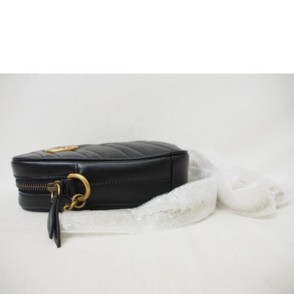 53827 4 Gucci GG Marmont Mini Chain Shoulder Bag Black