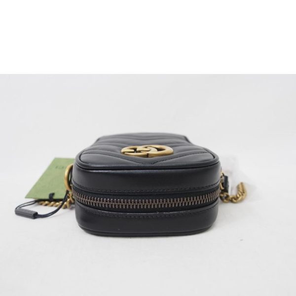 53827 5 Gucci GG Marmont Mini Chain Shoulder Bag Black