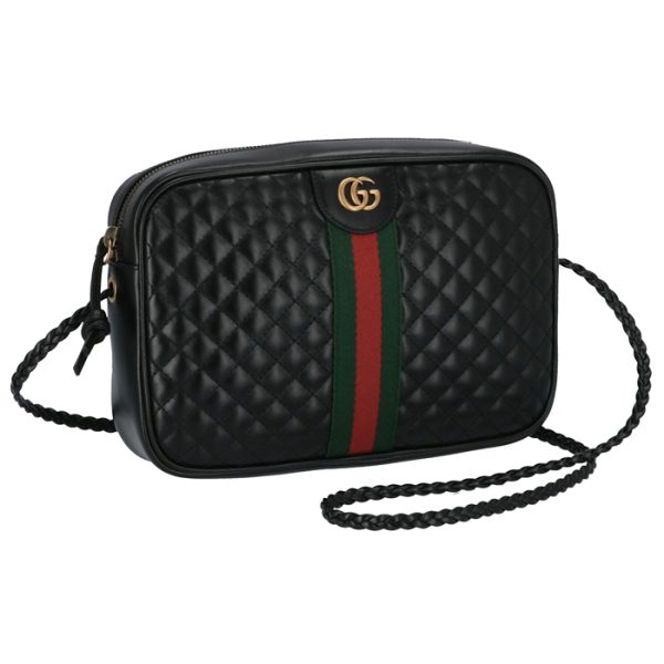 5410510ykmt1060 Gucci Small Quilted Leather Shoulder Bag Black