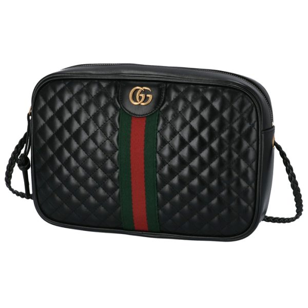 5410510ykmt1060 1 Gucci Small Quilted Leather Shoulder Bag Black