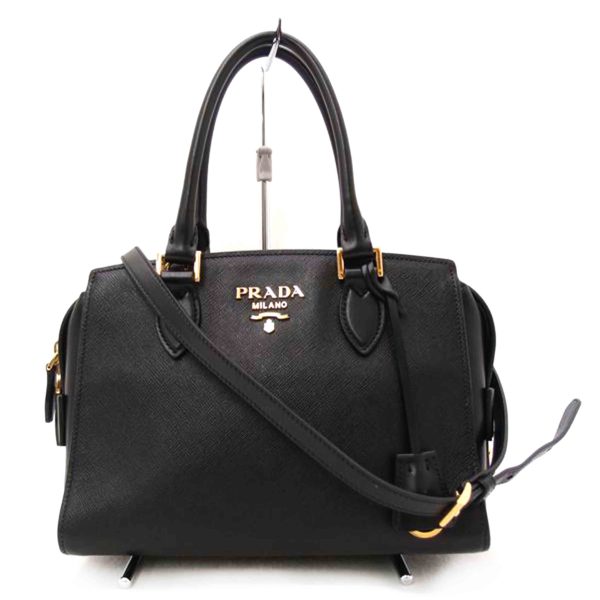 54621 1 Prada Saffiano 2WAY Tote Black