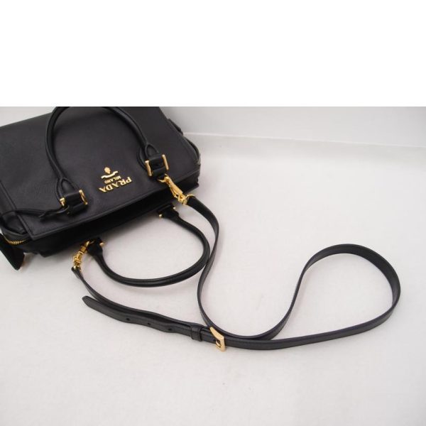 54621 4 Prada Saffiano 2WAY Tote Black