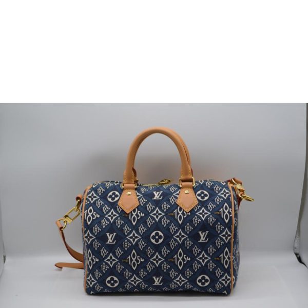 54845 2 Louis Vuitton Speedy 25 Handbag Blue