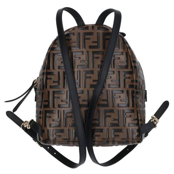 55057 240209 0402 2 Fendi Zucca Pattern All Over Pattern Mini Backpack Brown