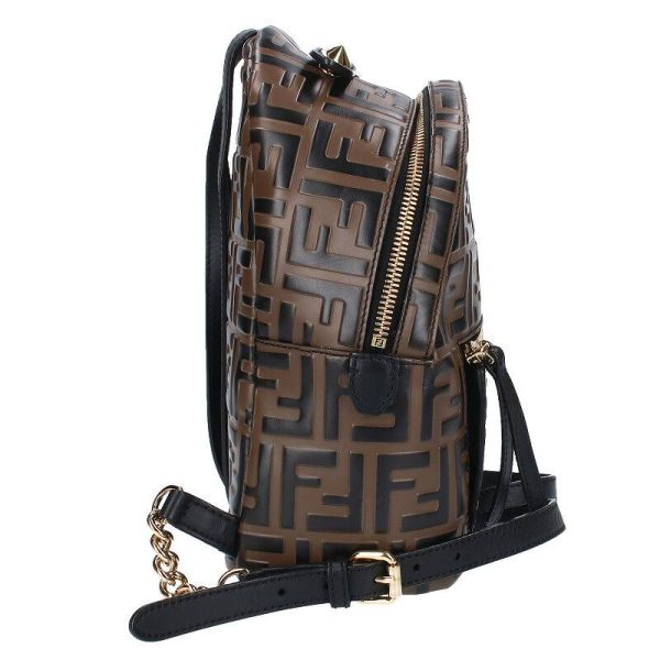 55057 240209 0402 5 Fendi Zucca Pattern All Over Pattern Mini Backpack Brown