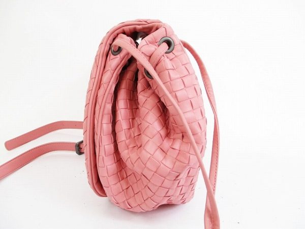 5512 4 Bottega Veneta Intrecciato Calf Leather Crossbody Bag Pink