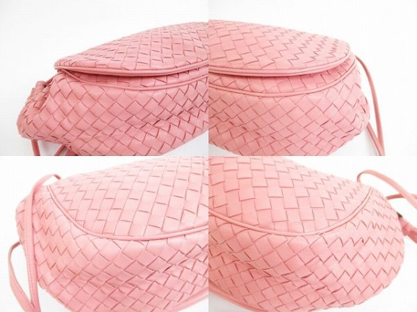 5512 6 Bottega Veneta Intrecciato Calf Leather Crossbody Bag Pink