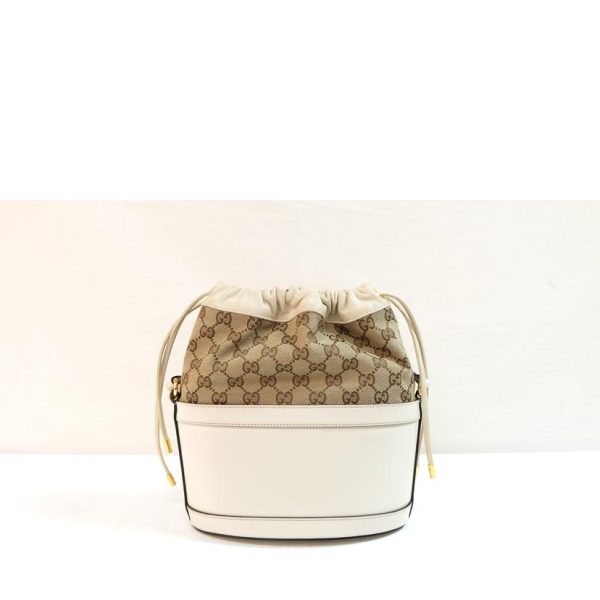 55264 2 Gucci GG Canvas Horsebit Leather Shoulder Bag Black