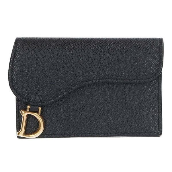 55275 240410 0360 1 Christian Dior Saddle Leather Bifold Card Case Black