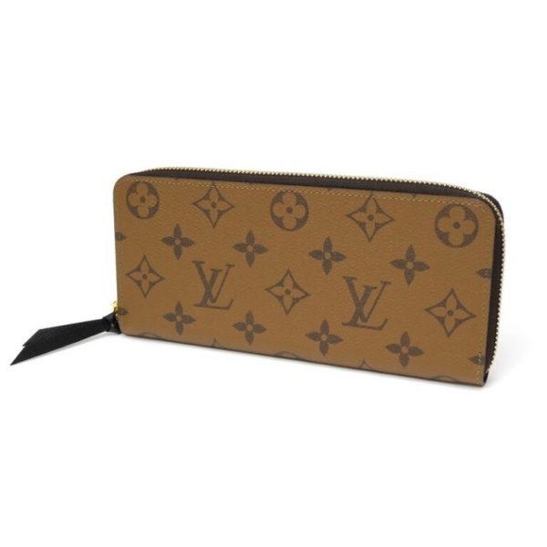 55363 1 Louis Vuitton Long Wallet Portefeuille Clemence Monogram Brown Black