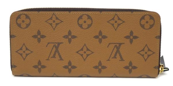 55363 2 Louis Vuitton Long Wallet Portefeuille Clemence Monogram Brown Black