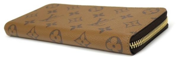 55363 3 Louis Vuitton Long Wallet Portefeuille Clemence Monogram Brown Black