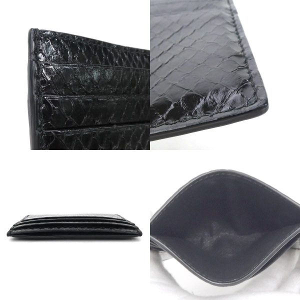 55433g 3 c Bottega Veneta Card Case Python Black