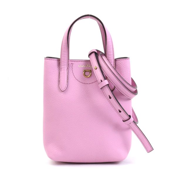 55646g Salvatore Ferragamo Crossbody Shoulder Bag Leather Pink