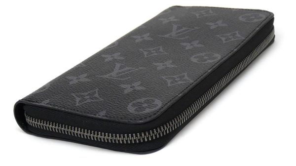 55664 3 Louis Vuitton Long Wallet Vertical Monogram Eclipse Black